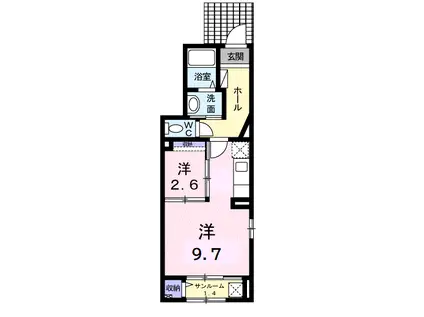 MS ユーカリ(ワンルーム/1階)の間取り写真