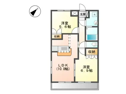 VUELAA(2LDK/2階)の間取り写真