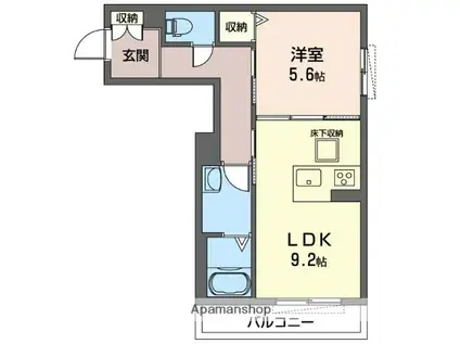 フローレスノセ(1LDK/1階)の間取り写真
