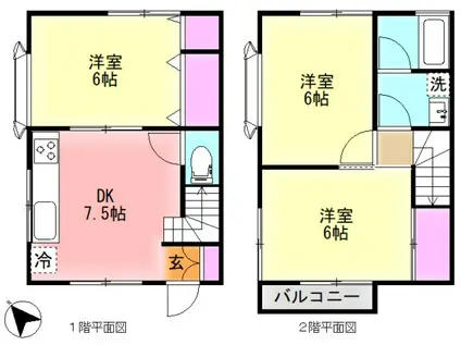 ルーミー成田6号館(3DK)の間取り写真