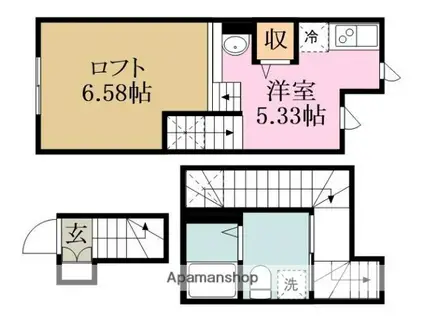 LUDENS KATSUTADAI(ワンルーム/2階)の間取り写真