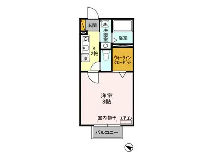 セント・ウィスタリア(1K/1階)の間取り写真