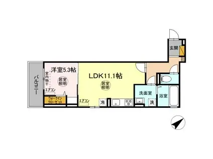 D-ROOM IGODAI(1LDK/3階)の間取り写真