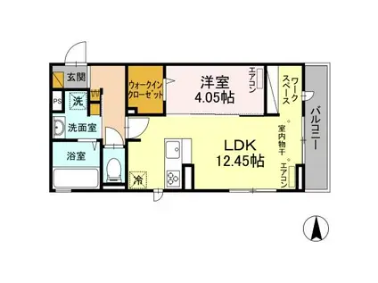 ソル ド レーヴ アッシュ(1LDK/2階)の間取り写真