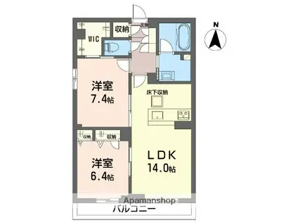 トラストメゾン白木蓮Ⅰ(2LDK/1階)の間取り写真