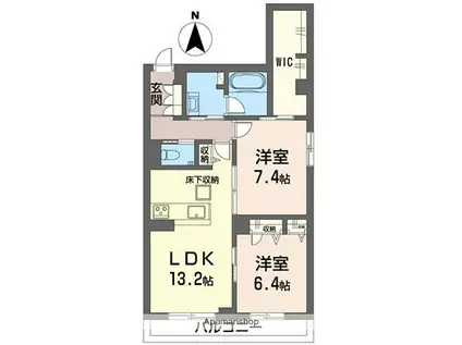トラストメゾン白木蓮Ⅱ(2LDK/1階)の間取り写真