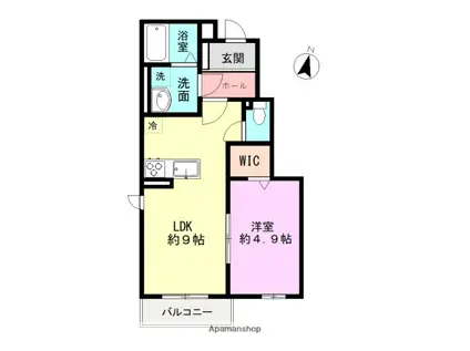 ハイムメゾンLS佐倉(1LDK/1階)の間取り写真