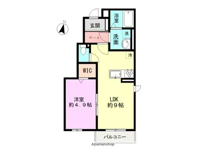 ハイムメゾンLS佐倉(1LDK/1階)の間取り写真