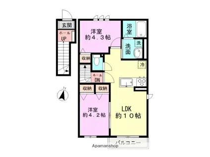 ハイムメゾンLS佐倉(2LDK/2階)の間取り写真