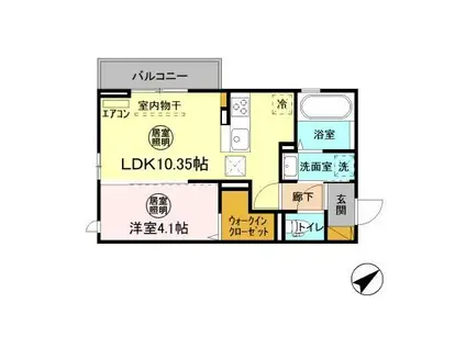リーブル(1LDK/1階)の間取り写真