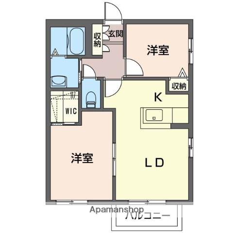 ロックウエルコートⅠ(2LDK/2階)の間取り写真