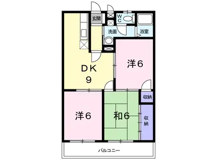 フィールドコート澤田Ⅱ(3DK/2階)の間取り写真