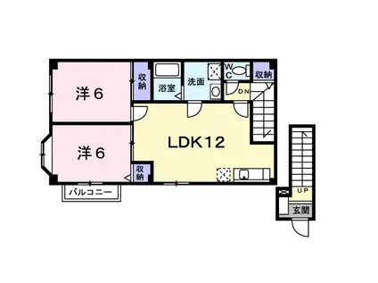 ヴィラアベニュー2(2LDK/2階)の間取り写真
