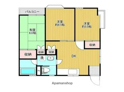 勝田台マリーナハウスⅡ(3LDK/1階)の間取り写真