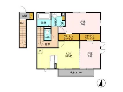 レグルス・K(2LDK/2階)の間取り写真