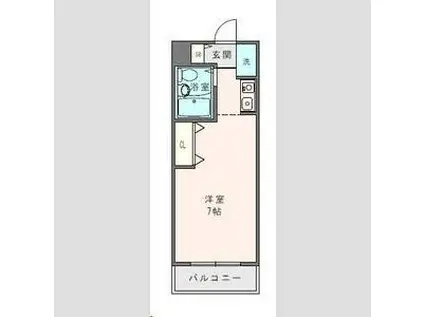 サンハイツ習志野(ワンルーム/4階)の間取り写真