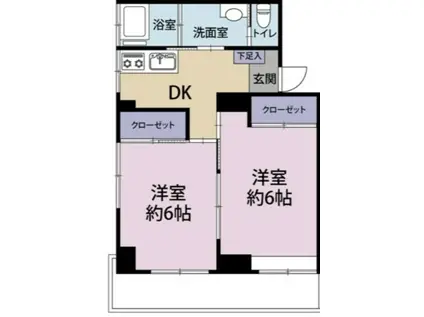 クロノス習志野台ノース(2DK/2階)の間取り写真