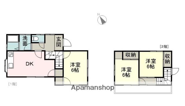 京成電鉄本線 勝田台駅 徒歩8分 2階建 築48年(3DK)の間取り写真