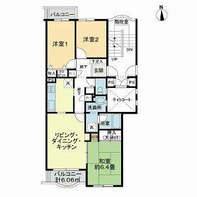 志津グリーンハイツ2号棟B(3LDK/5階)の間取り写真