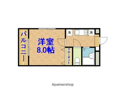 キャトルセゾン(1K/3階)の間取り写真