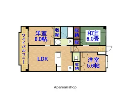 サカヤマンション・松ヶ島(3LDK/1階)の間取り写真