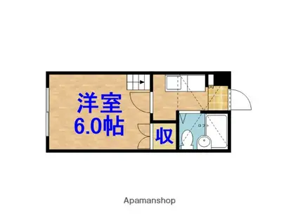 アップルシティー郡本(1K/2階)の間取り写真