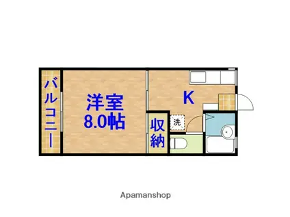 アンシャンブル姉崎(1K/1階)の間取り写真