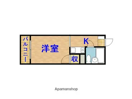 パレ・ドール市原(1K/4階)の間取り写真