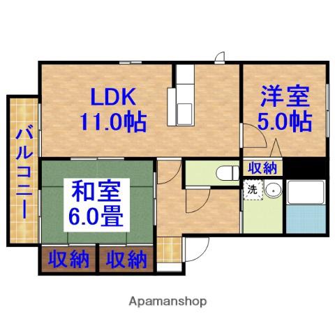 プルミエ・ラムールB(2LDK/2階)の間取り写真