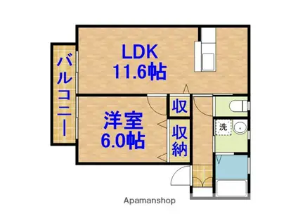 エクセル・ヴィラⅡ(1LDK/1階)の間取り写真
