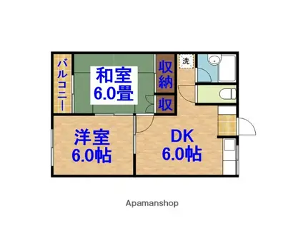 朝日マンション(2DK/3階)の間取り写真