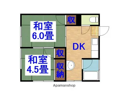 松本アパート(2K/2階)の間取り写真