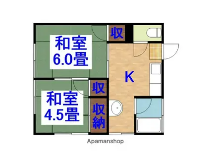 松本アパート(2K/2階)の間取り写真