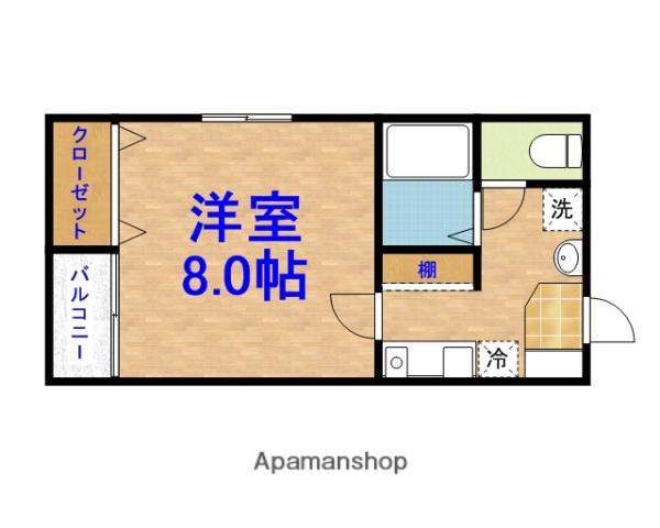 アメニティちはら台(1K/4階)の間取り写真