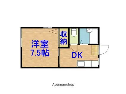 ジュネス(1K/1階)の間取り写真