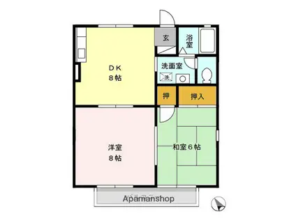 ファーストシティ君塚G(2DK/2階)の間取り写真