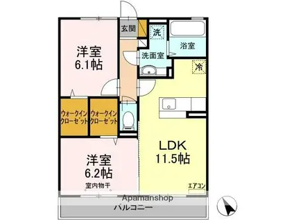 ウィル ステージ(2LDK/2階)の間取り写真