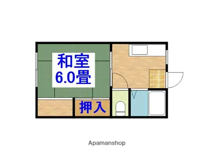 パークハイツ(1DK/1階)の間取り写真