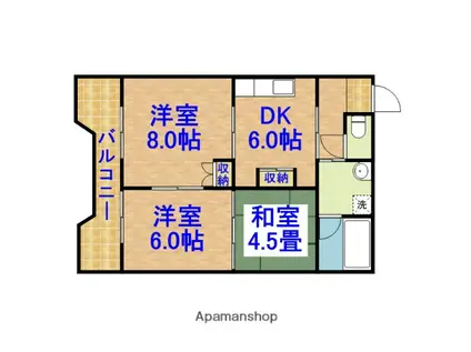 ロータリーパレス辰巳台(3DK/3階)の間取り写真