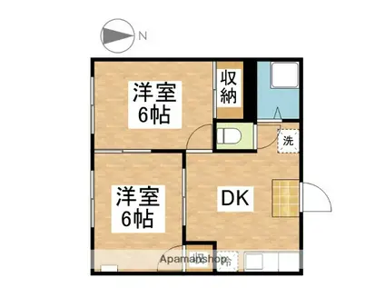 コーポサンローゼ(2DK/1階)の間取り写真