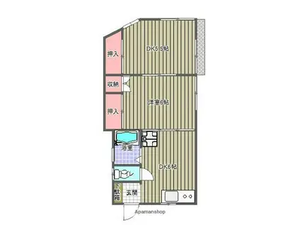 山王パークハイツ(2DK/1階)の間取り写真