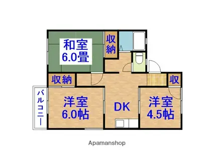 ミオハイムA(3DK/1階)の間取り写真