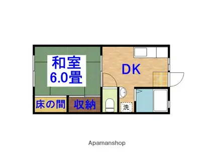 コーポサンフラワー1(1DK/1階)の間取り写真