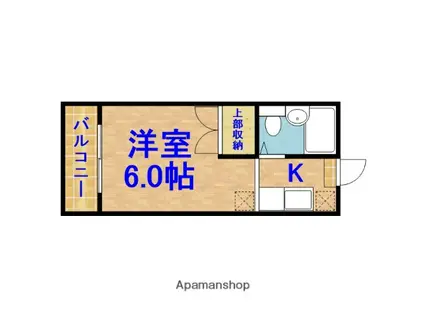 シャイン旭B(ワンルーム/2階)の間取り写真