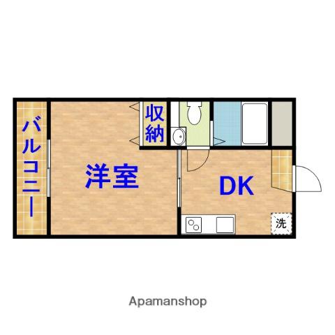 ビラ・ヤワタ(1DK/2階)の間取り写真