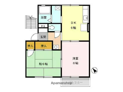 カサドマールA(2DK/2階)の間取り写真