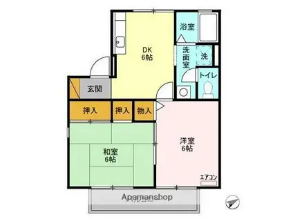 サンアベニューⅠ(2DK/2階)の間取り写真