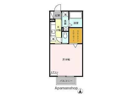 メゾンモナリエ(1K/1階)の間取り写真