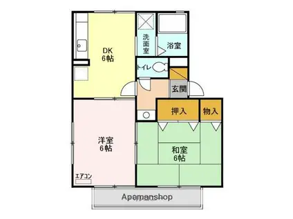 ヴィラフォーレA(2DK/1階)の間取り写真