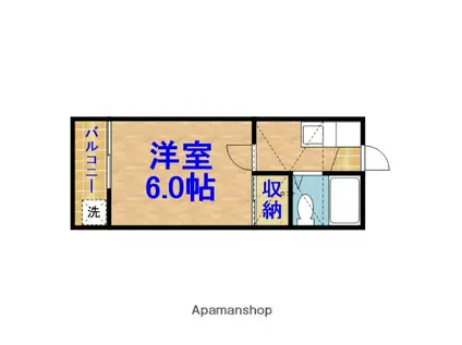プレヴェイル辰巳台(1K/2階)の間取り写真